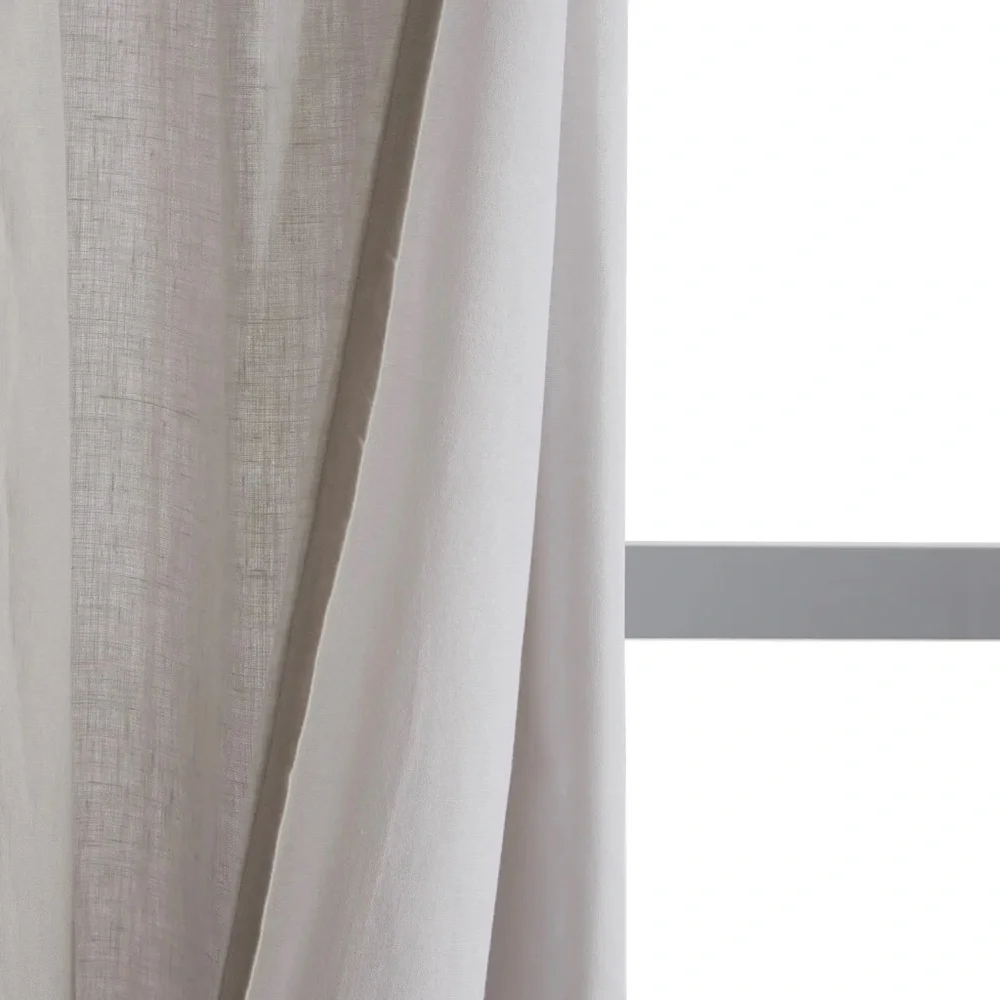 Quince European Linen‎ Curtain Light Filtering 48x96 Cloud Grey 1 Panel 0058